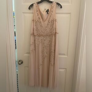 Adrianna Papell Beaded tea-length gown